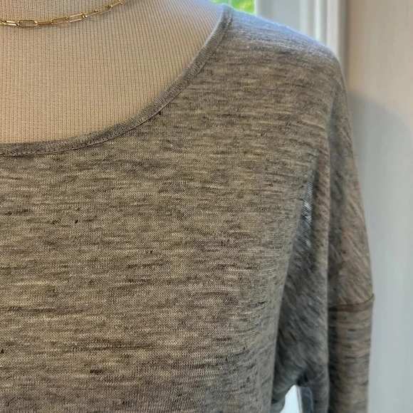 Vince 100% Linen Drop Shoulder LS Top, Size Small, Like New - Picture 4 of 9